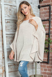 Round Neck Batwing Sleeve Sweater