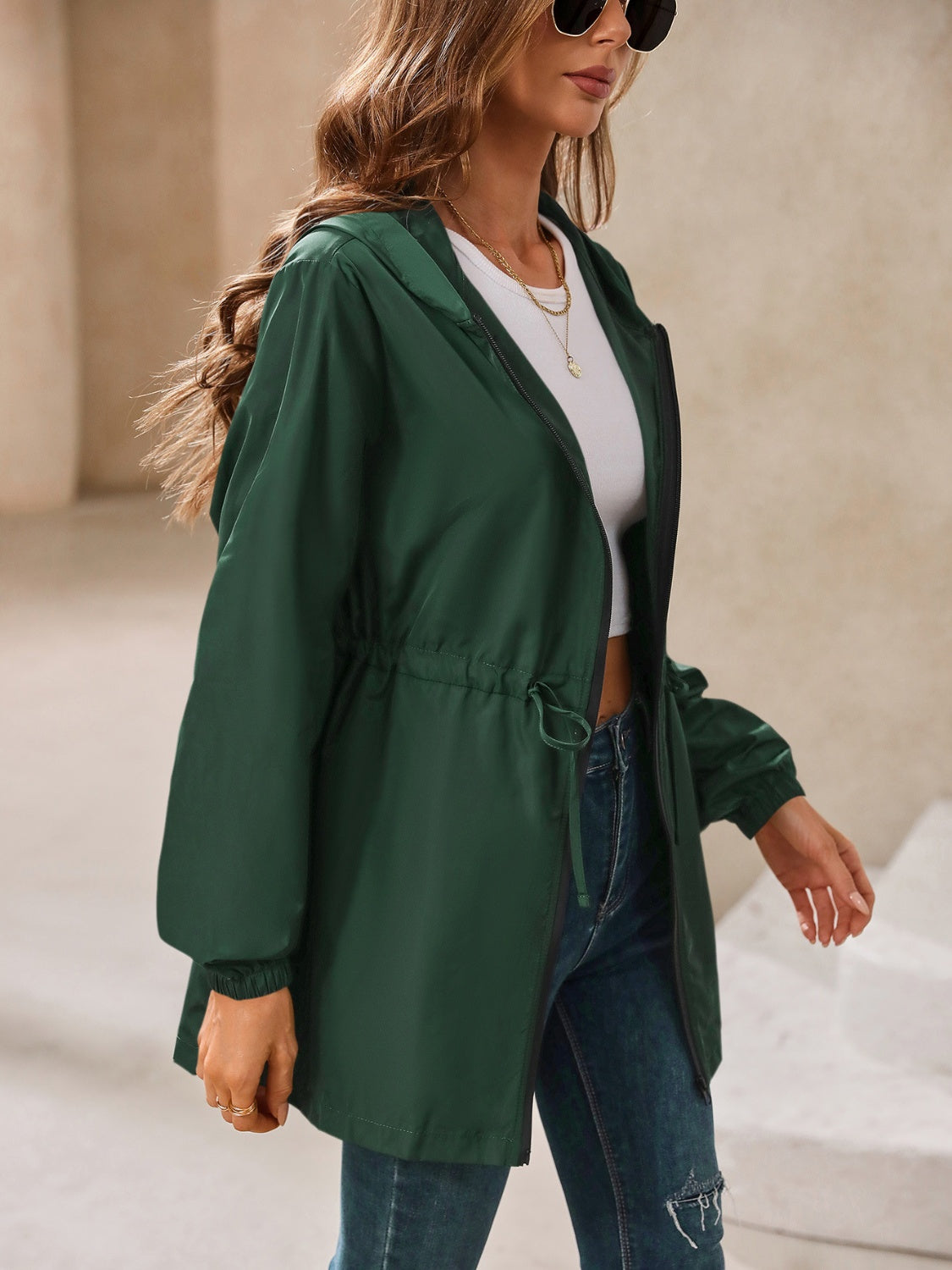 Long Sleeve Hooded Windbreaker