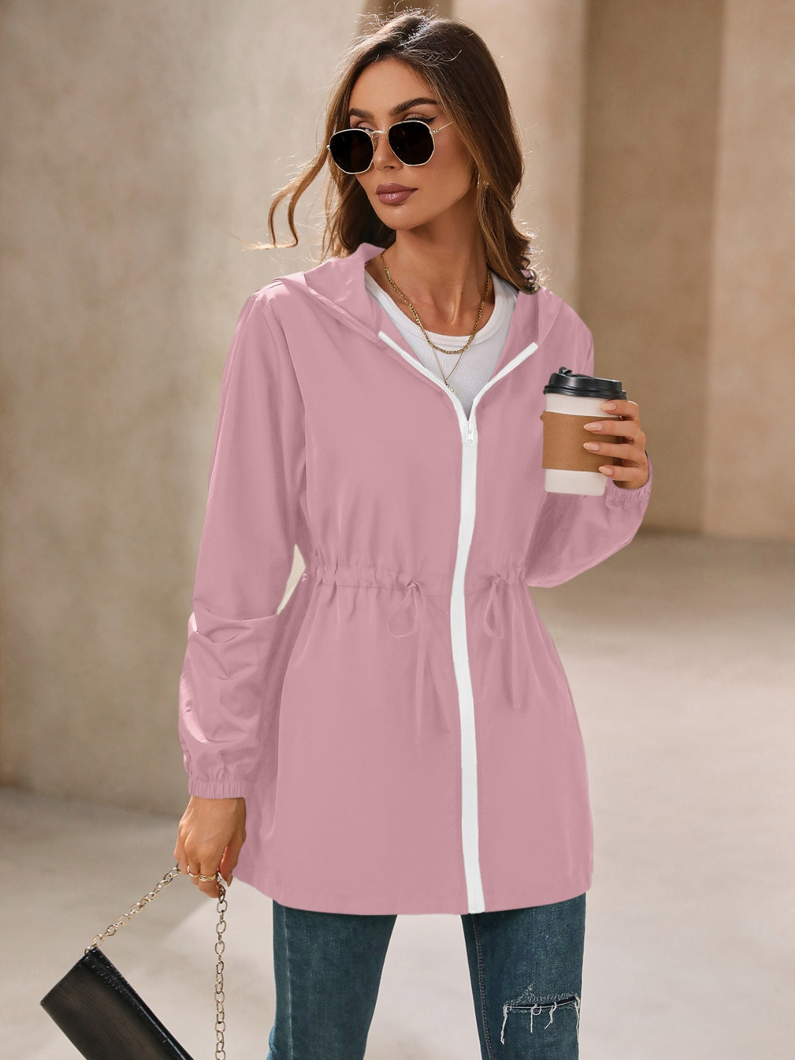 Long Sleeve Hooded Windbreaker