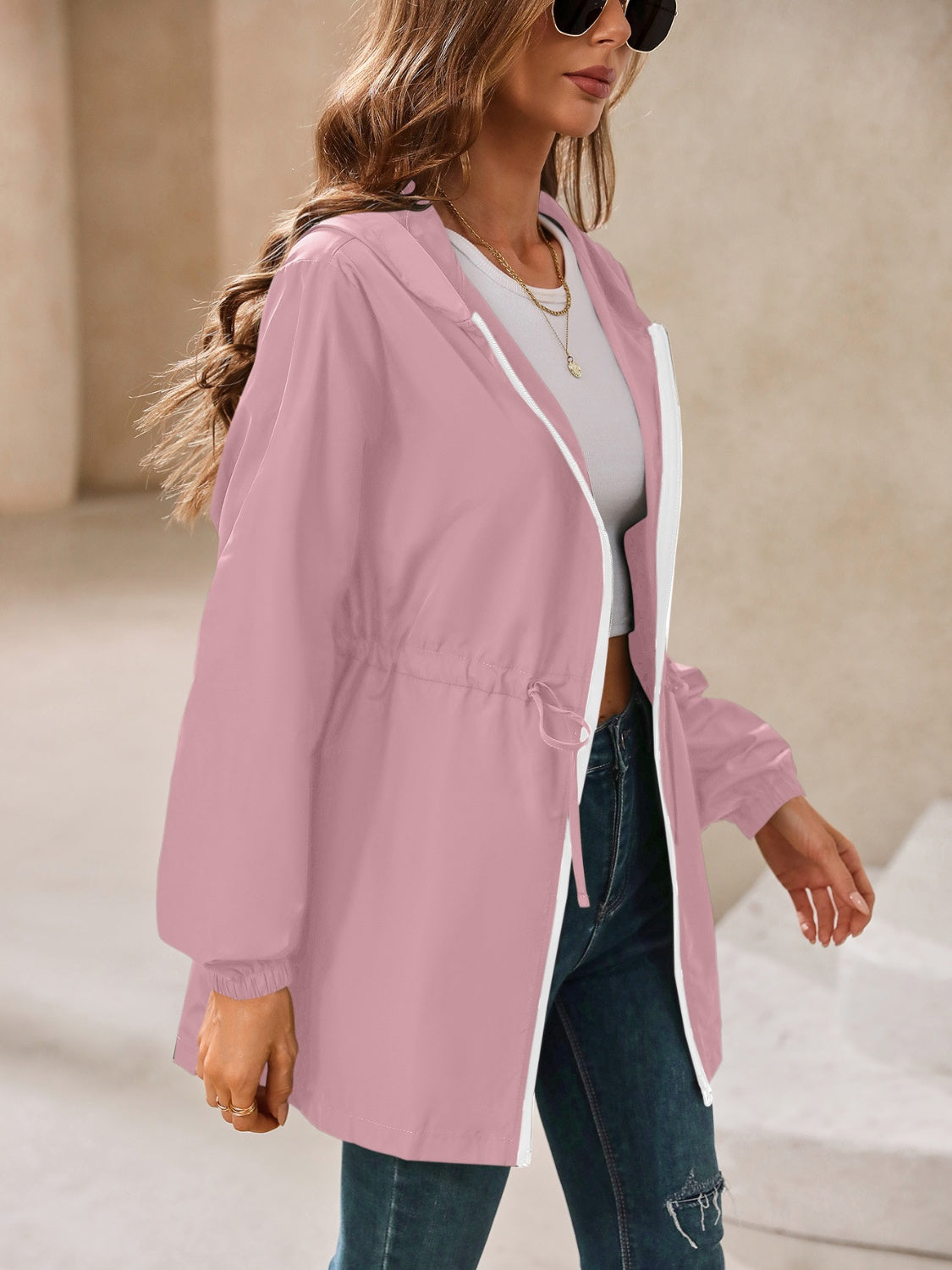 Long Sleeve Hooded Windbreaker