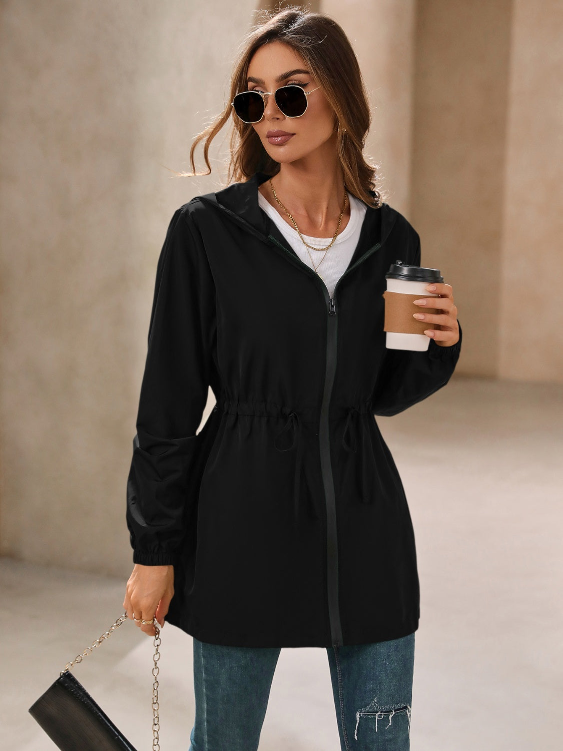 Long Sleeve Hooded Windbreaker