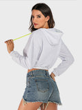 Drawstring Letter Long Sleeve Hoodie