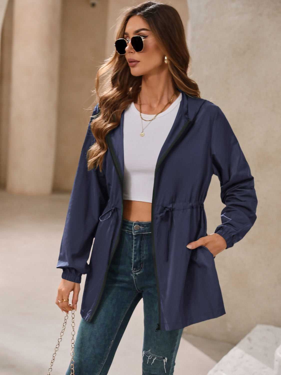 Long Sleeve Hooded Windbreaker