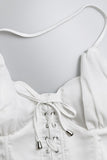 Lace-Up Ruched Halter Neck Wrap Dress - Allure Taste