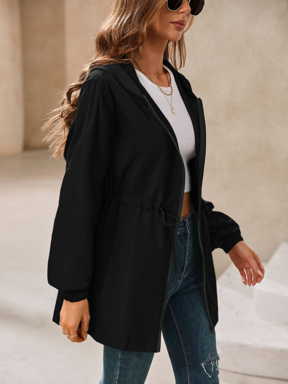 Long Sleeve Hooded Windbreaker