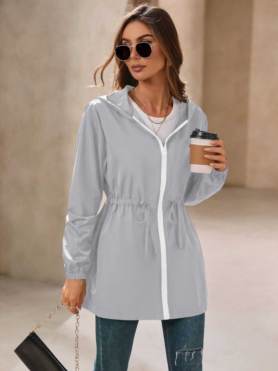 Long Sleeve Hooded Windbreaker