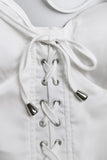 Lace-Up Ruched Halter Neck Wrap Dress - Allure Taste