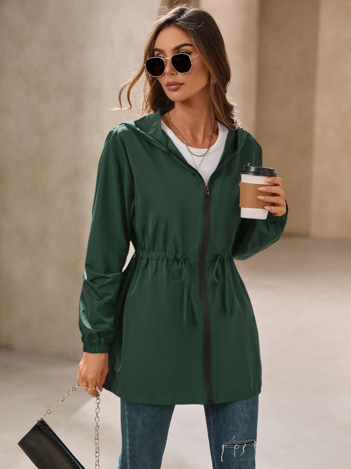 Long Sleeve Hooded Windbreaker