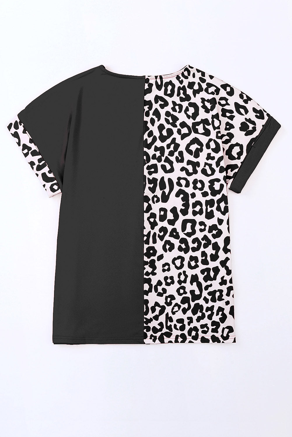 Plus Size Leopard Round Neck T-Shirt -