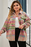Plus Size Geometric Collared Jacket