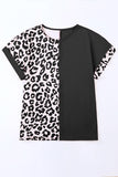 Plus Size Leopard Round Neck T-Shirt -