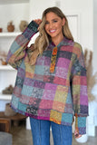 Full Size Plaid Dropped Shoulder Fleece Hoodie