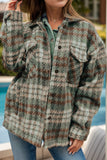 Plaid Button Up Long Sleeve Jacket