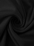 Ribbed Slit Single Shoulder Wrap Dress - Allure Taste