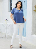 Plus Size Cutout Short Sleeve Top -