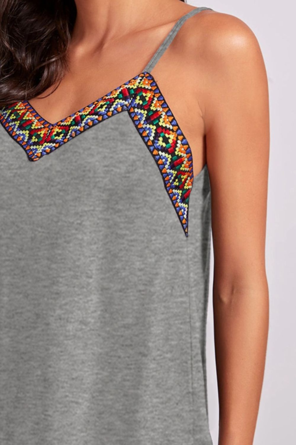 Geometric V-Neck Spaghetti top