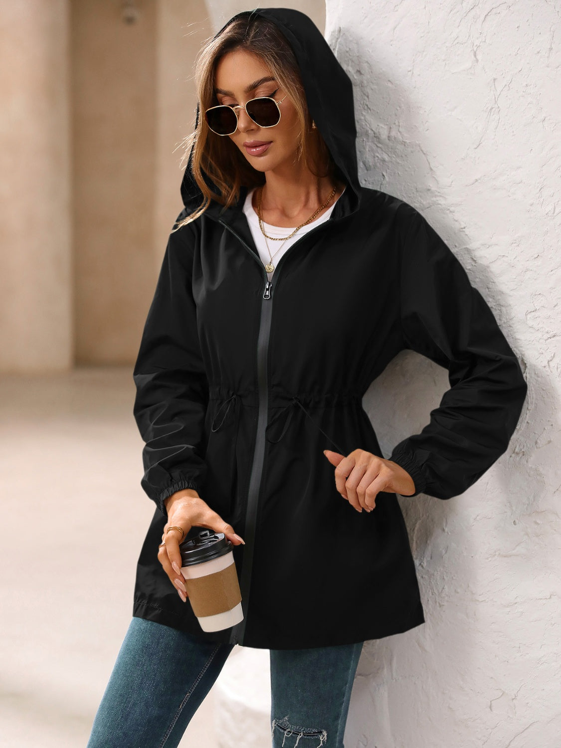 Long Sleeve Hooded Windbreaker